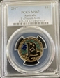 2017 $1 P - Possum Al-Br Colorized MS67