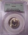 1943-S 5C MS66