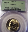 1945-D 5C MS66