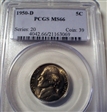 1950-D 5C MS66