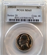 1953-S 5C MS65