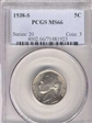 1938-S 5C MS66