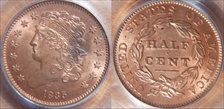 1835 1/2C MS64RD