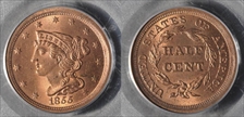 1855 1/2C MS64RD