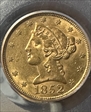 1852 $5 AU58