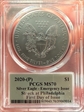2020-(P) $1 Silver Eagle - Emergency Issue Struck at Philadelphia FDI Cleveland Minuteman MS70