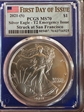 2021-(S) $1 Silver Eagle - T2 Emergency Issue Struck at San Francisco First Day of Issue MS70