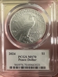2024 $1 Peace Dollar Ultra Breaks MS70
