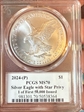 2024-(P) $1 Silver Eagle with Star Privy 1 of First 50,000 Issued Ultra Breaks MS70