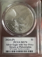 2024-(P) $1 Silver Eagle with Star Privy Struck at Philadelphia Ultra Breaks MS70