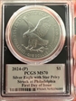 2024-(P) $1 Silver Eagle with Star Privy Struck at Philadelphia First Day of Issue Damstra MS70