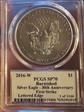 2016-W $1 Burnished Silver Eagle 30th Anniversary Lettered Edge FS 1 of 1144 Moy SP70