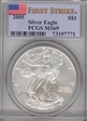 2005 $1 Silver Eagle First Strike MS69