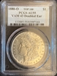 1880-O $1 VAM 43 Doubled Ear AU55