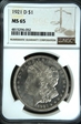 1921-D $1 MS-65