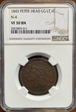 1843 1C Petite Head, LG LT VF-30 BN