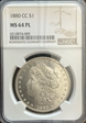 1880 CC $1 MS64 PL