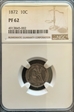1872 10C PF62