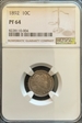 1892 10C PF64
