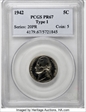 1942 5C Nickel PR67