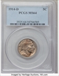 1914-D 5C MS64