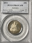 1873 25C Arrows PR63CAM