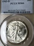 1943-D 50C MS66