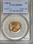 1945-D 1C MS66RD