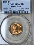 1960-D 1C Small Date MS66RD