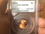 1999-D 1C MS67RD