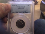 1938-D 5C Jefferson MS65