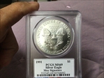 1991 $1 Silver Eagle Moy Signature MS69