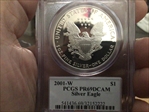 2001-W $1 Silver Eagle Miles Signature PR69DCAM