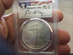 2007-W $1 Burnished Silver Eagle Moy Signature SP70
