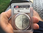 2011-W $1 Burnished Silver Eagle Mercanti Signature SP69
