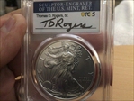 2021 $1 Silver Eagle - Type 1 First Day of Issue Thomas D. Rogers Sr. Signature MS70