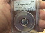 1981-S 10C Type 1 PR69DCAM