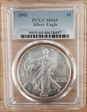 2002 $1 Silver Eagle MS69