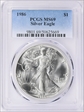 1986 $1 Silver Eagle MS69