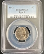 1942 5C Nickel MS65