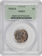 1929-S 5C MS64