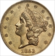 1853 $20 AU55