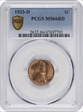 1933-D 1C MS66RD