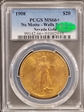 1908 $20 No Motto - Wells Fargo MS66+ 