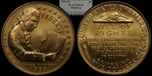 1993-W $5 James Madison Bill of Rights MS70