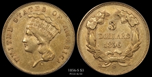 1856-S $3 AU50