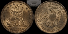 1874-S 25C Arrows MS64