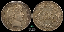 1905-S 10C AU55