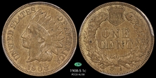 1908-S 1C AU58BN