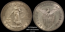 1907-S 20C AU58